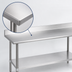Thumbnail image #3 for Duke 144-Inch Long x 30-Inch Deep Stainless Steel Work Table with 5-Inch Riser and Undershelf