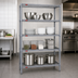 Thumbnail image #3 for Eagle Group Valu-Master 4-Tier Wire Shelving Starter Unit, 36W x 18D x 63H, Pewter Gray Epoxy