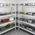 Thumbnail image #3 for Fermostock 4-Tier Corner Expansion Shelving Kit with Polymer Inserts, 71 in. H x 35 in. W x 14 in. D