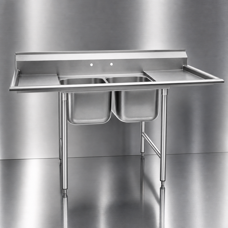 Product image #3 for Eagle Group 314 Series 2-Compartment Stainless Steel Sink with Right Drainboard