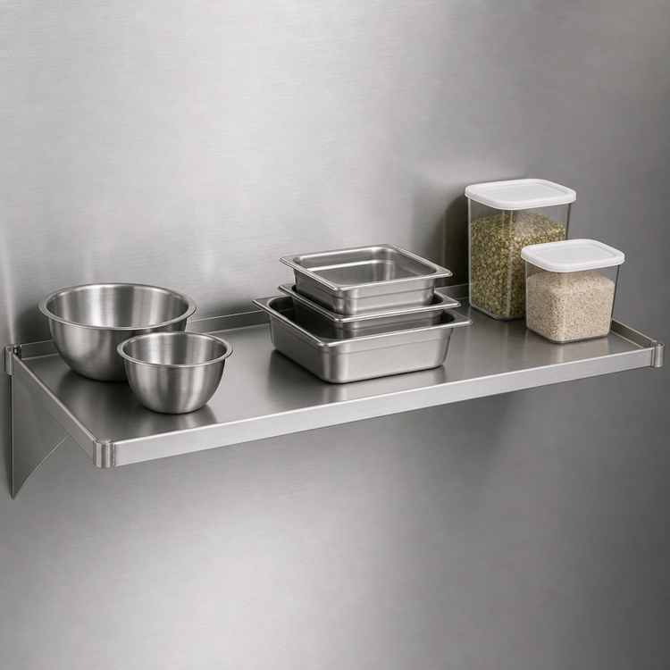 Product image #3 for Eagle Group 30" x 18" Solid Stainless Steel Shelf with Marine Edge
