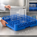 Thumbnail image #3 for Full-Size Blue Polypropylene Open-End Dishwasher Tray/Food Pan Rack