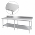 Thumbnail image #3 for 84-Inch x 24-Inch 18/400 Stainless Steel Work Table with 5-Inch Backsplash and Adjustable Undershelf