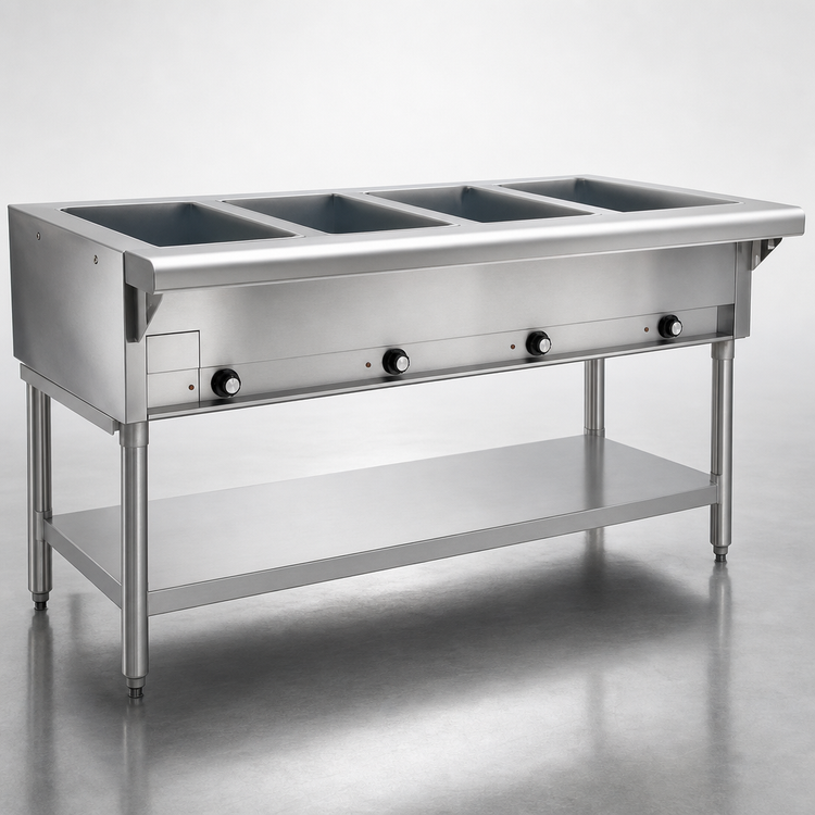 Product image #3 for Eagle Group 4-Well Electric Open Base Hot Food Table, 63-1/2 Inch Wide, 208V, 3-Phase