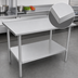 Thumbnail image #3 for John Boos Stallion 16-Gauge 300-Series Stainless Steel Work Table, 144 x 36 Inches, 1-1/2-Inch Rear Up-Turn, Open With Undershelf