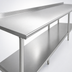 Thumbnail image #3 for Spec-Master 144-Inch x 36-Inch Stainless Steel Work Table with Adjustable Undershelf, Rear Up-Turn, and Galvanized Base