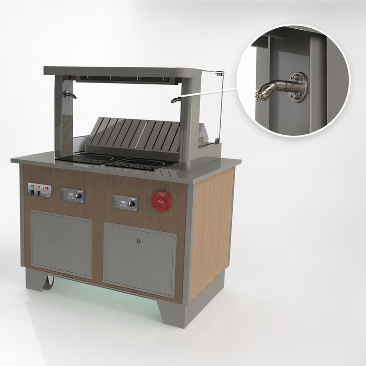 Product image #4 for Vollrath V-Class Custom Downdraft Buffet Vent System with 2 Mirage Drop-In Ranges