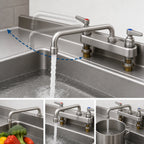 Thumbnail image #3 for T&S Brass B-1123-XS Deck-Mounted Workboard Faucet with 12-Inch Swing Spout, 8-Inch Centers, Low-Lead