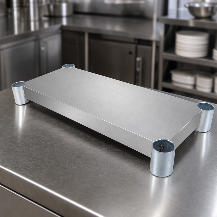Product image #3 for BK Resources 18-Gauge 430 Stainless Steel Undershelf for 60 Inch x 18 Inch Work Table