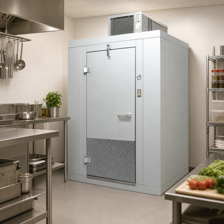 Product image #3 for Arctic Industries Indoor Walk-In Cooler with Floor, 6' x 8', 35°F Holding, Top-Mounted Self-Contained Refrigeration