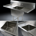 Thumbnail image #3 for John Boos Pro-Bowl 1-Compartment Stainless Steel Sink with Dual Drainboards and 10-Inch Backsplash, 55-1/4 Inch Wide