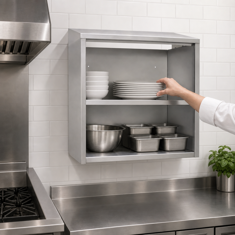 Product image #3 for Glastender Open Front Stainless Steel Wall-Mount Cabinet, 36 x 15 x 32 Inches