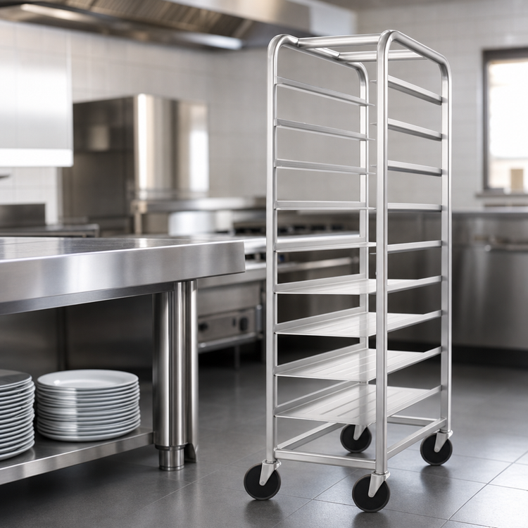 Product image #3 for Channel All-Welded Stainless Steel End-Load Platter Rack for 18-Inch Platters, 6 Capacity