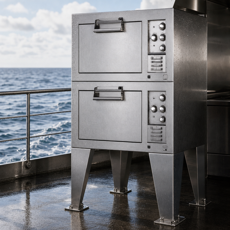 Product image #3 for Lang Marine Single-Deck Electric Deck Oven with 27-Inch Bolt-Down Legs