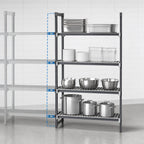 Thumbnail image #3 for Cambro Camshelving® Elements EXA183084VS4480 4-Tier Polymer Shelving Add-On Unit, 18"D x 30"W x 84"H, Vented/Solid, Gray