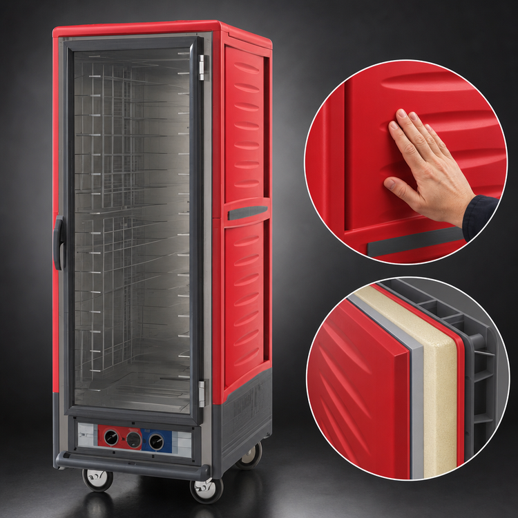 Product image #3 for Metro C5 3 Series Full-Height Mobile Moisture Heated Holding and Proofing Cabinet with Solid Doors and Fixed Wire Slides