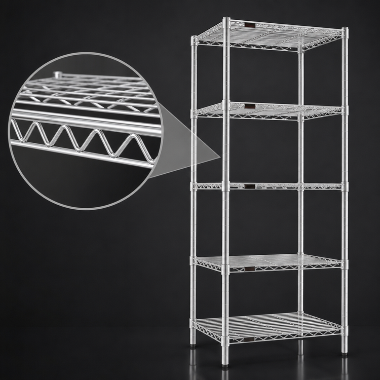 Product image #3 for Eagle Group 5-Tier Starter Wire Shelving Unit, 24 x 24 x 74 Inches, Chrome-Plated