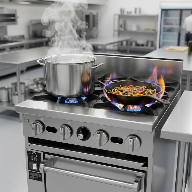 Product image #2 for Jade Range Bistro JBR-2-12G-24C 24" Gas Restaurant Range with 2 Open Burners, 12" Griddle, and Convection Oven