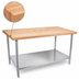 Thumbnail image #3 for John Boos 36 Inch x 30 Inch Northern Hard Rock Maple Wood Top Work Table with Adjustable Undershelf