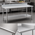 Thumbnail image #3 for Eagle Deluxe Series 48-Inch x 30-Inch 16 Gauge 300 Series Stainless Steel Work Table with 4-1/2-Inch Backsplash and Adjustable Undershelf