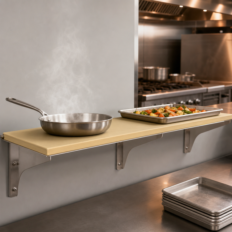 Product image #3 for Richlite Heat-Resistant Cutting Board with Stainless Steel Brackets, 79 x 8 x 1/2 Inch