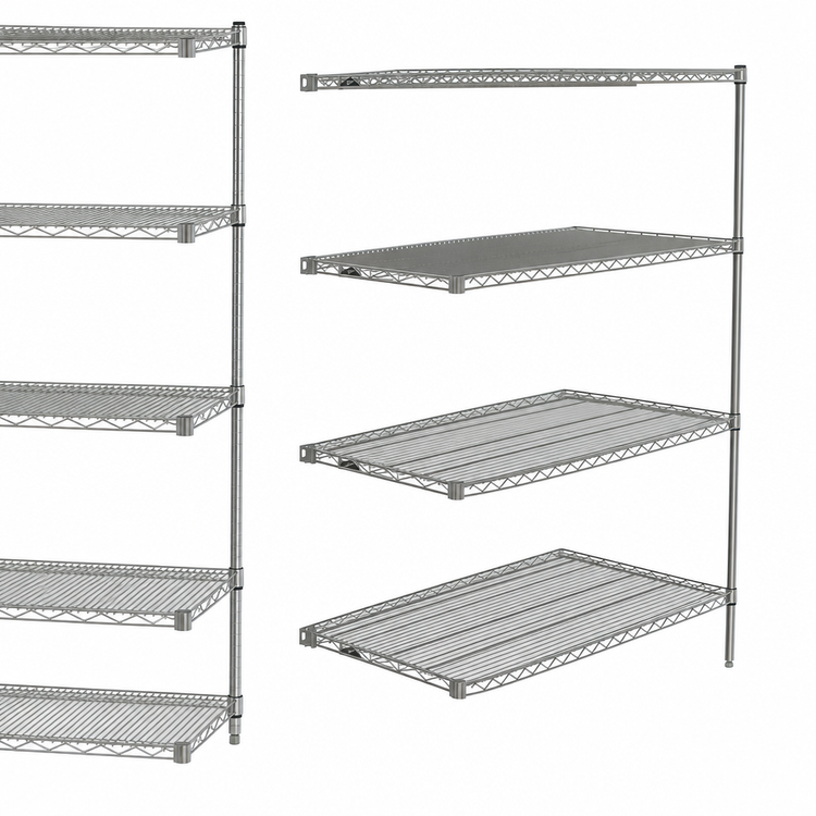 Product image #3 for Metro Super Erecta Add-On Chrome-Plated Wire Shelving Unit, 48 x 21 x 63 Inches, 4 Shelves