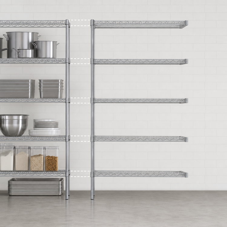 Product image #3 for EAGLEbrite 5-Tier Add-On Wire Shelving Unit, 30 x 21 x 86 Inches, Zinc Finish