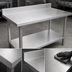 Thumbnail image #3 for Omcan Elite Series Stainless Steel Work Table with 4-Inch Backsplash and Undershelf, 48 x 30 x 38 Inches