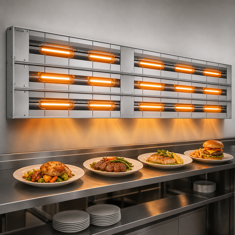 Product image #3 for Hatco Glo-Ray® 108-Inch Lighted Infrared Strip Heater, Aluminum, 3040 Watt