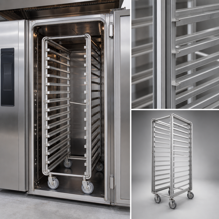 Product image #3 for Baxter Stainless Steel Single Side Load Rack for Single Rack Oven, 15 Slides