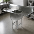 Thumbnail image #3 for John Boos Pro-Bowl 1PB24-2D24 1-Compartment Stainless Steel Sink, 24 x 24 x 12 Bowl, Left & Right Drainboards