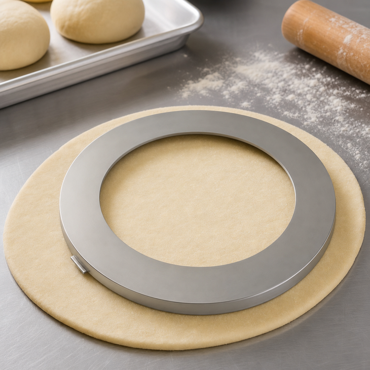 Product image #3 for BakeryXpress 10-Inch Stainless Steel Dough Ring Finished Crust Mold