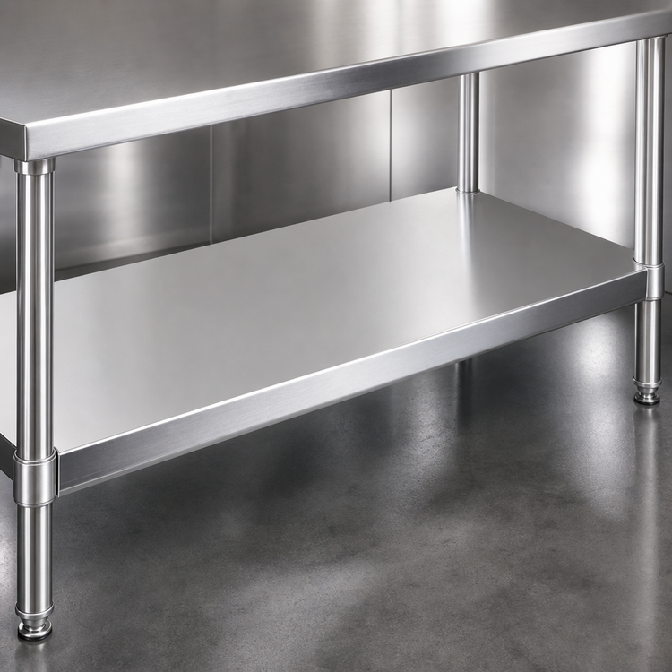 Product image #3 for John Boos 108 Inch W x 36 Inch D Stainless Steel Work Table Undershelf for SBO Frame