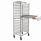 Thumbnail image #3 for Advance Tabco Mobile Full-Height Side-Loading Aluminum Pan Rack, 15 Sheet Pan Capacity
