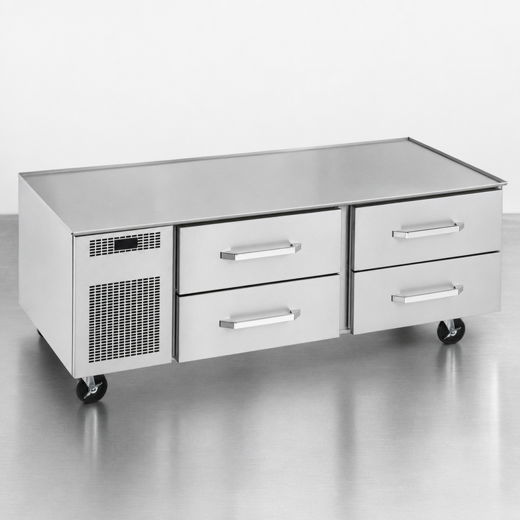 Product image #3 for Randell Self-Contained Refrigerated Chef Base Equipment Stand, 48-Inch, Left-Side Compressor, 2 x 27-Inch Drawers