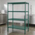Thumbnail image #4 for Metro Super Erecta N516K3 Stationary Green Epoxy-Coated Wire Starter Shelving Unit, 24"W x 24"D x 63"H, 4 Shelves