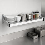Thumbnail image #3 for Fermod WSB31-S Solid Wall-Mounted Shelving Unit, 31"W x 18"D, Anodized Aluminum, Removable Polymer Inserts