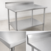 Thumbnail image #3 for John Boos Stallion 84-Inch x 24-Inch 16-Gauge Stainless Steel Work Table with 5-Inch Backsplash and Undershelf