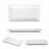 Thumbnail image #3 for Winco Royalsquare 10 x 5-1/2 Inch Rectangular Porcelain Platter, White