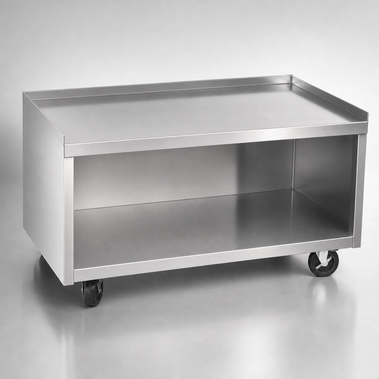 Product image #3 for La Rosa Mobile Open Cabinet Equipment Stand, 50 x 28 Inches, 304 Stainless Steel