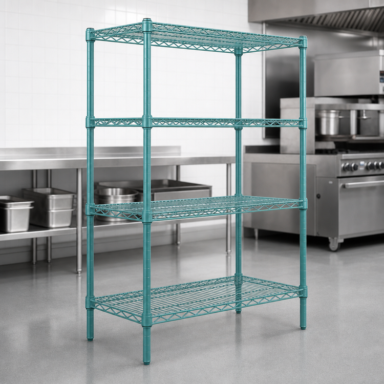 Product image #3 for EagleGard 4-Tier Starter Wire Shelving Unit, 36W x 21D x 63H, Hybrid Epoxy Finish