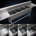 Thumbnail image #3 for John Boos Pro-Bowl 4-Compartment Stainless Steel Sink with Left and Right Drainboards, 14-Inch Deep Bowls