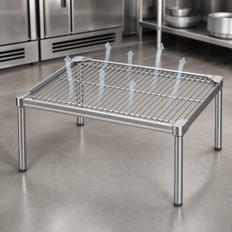 Product image #3 for Metro Super Erecta Brite Open Wire Dunnage Rack Platform, 21 x 24 Inches, 14.5 Inches High