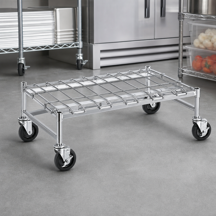 Product image #3 for Metro Super Erecta Mobile Wire Dunnage Rack with Casters, 48 x 18 Inches, 800 lb Capacity, Chrome