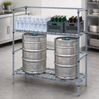 Thumbnail image #3 for Quantum 184854DGY Two-Tier Modular Wire Dunnage Rack for Tanks and Beverage Containers, 48 x 18 x 54 Inches, Gray Epoxy Antimicrobial Finish