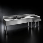 Thumbnail image #3 for Eagle Group 2200 Series BC7C-22R 84-Inch Right-Hand Underbar Combination Unit with 3 Sinks, 24-Inch Ice Bin, and Speed Rail