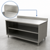 Thumbnail image #3 for BK Resources 72-Inch x 24-Inch Stainless Steel Chef Table with 5-Inch Back Riser, Open Front Cabinet Base