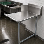 Thumbnail image #3 for BK Resources BKCDT-48-R 48-Inch Straight Clean Dish Table, Left-to-Right, 18-Gauge 304 Stainless Top, 10-Inch Backsplash, Galvanized Legs
