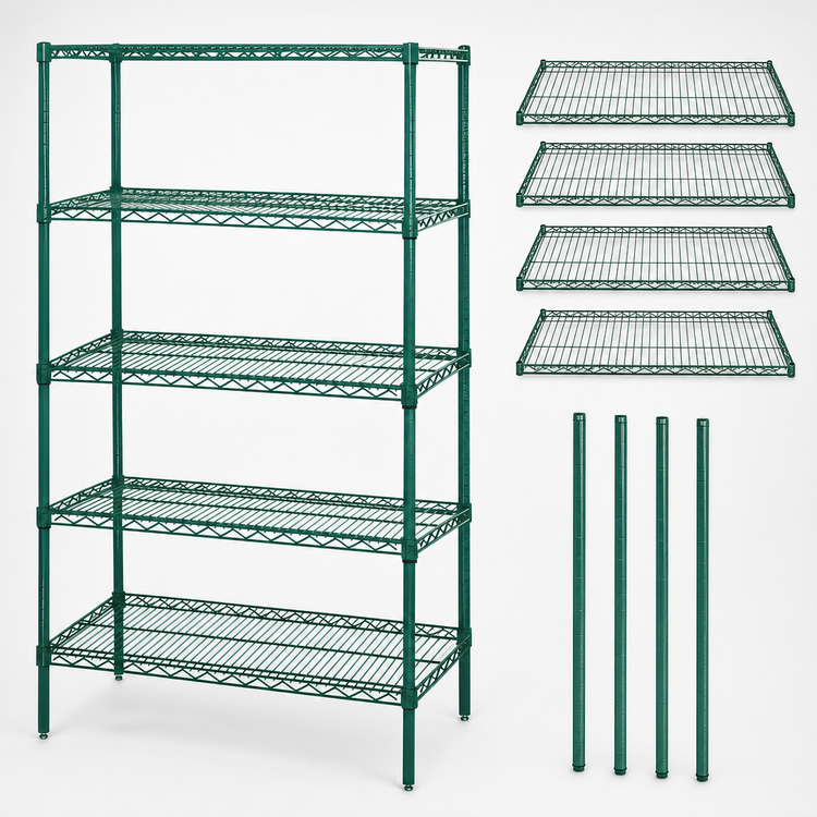 Product image #3 for Quantum 72"W x 12"D x 86"H Wire Shelving Starter Kit with 5 Shelves