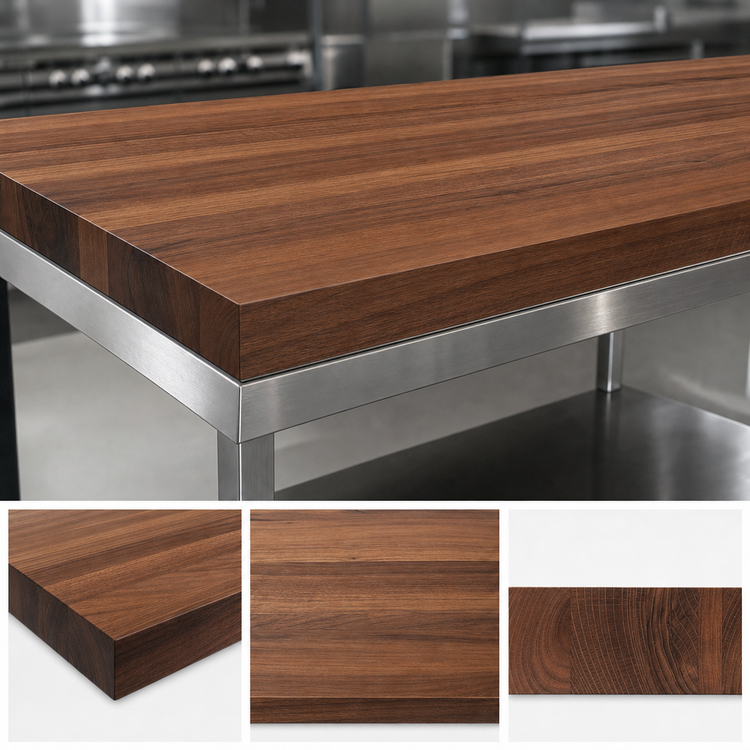 Product image #3 for Boos Block American Black Walnut Edge Grain Kitchen Countertop with Varnique Finish, 120 x 38 x 3 Inches